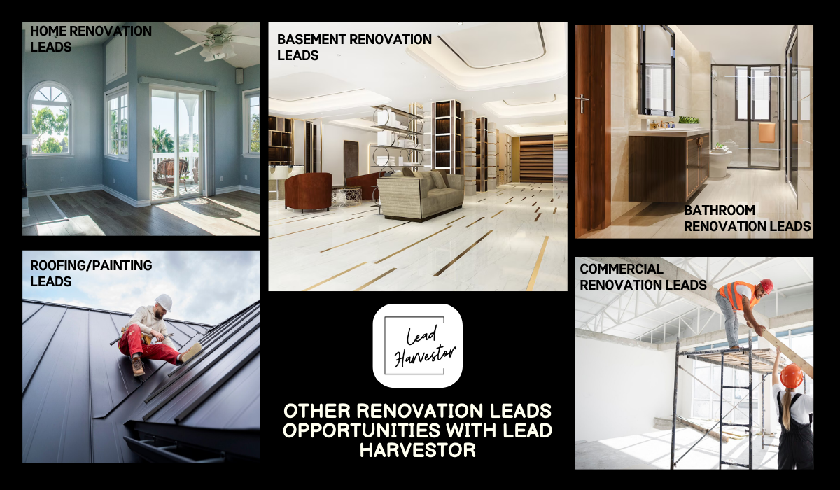 Lead Harvestor, bathroom renovation leads, basement renovation leads, commercial renovation leads, home renovation leads