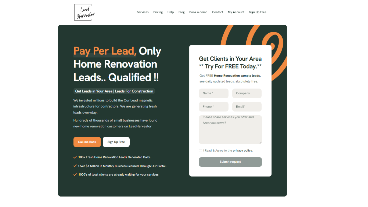 Lead Harvestor, Pay Per Lead